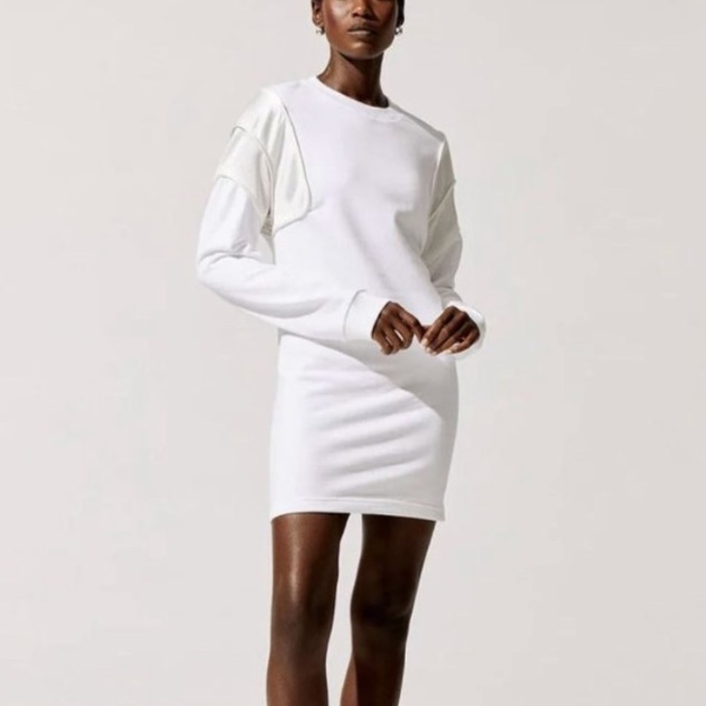 NWT RTA Adelia Dress Satin Shoulders White Small